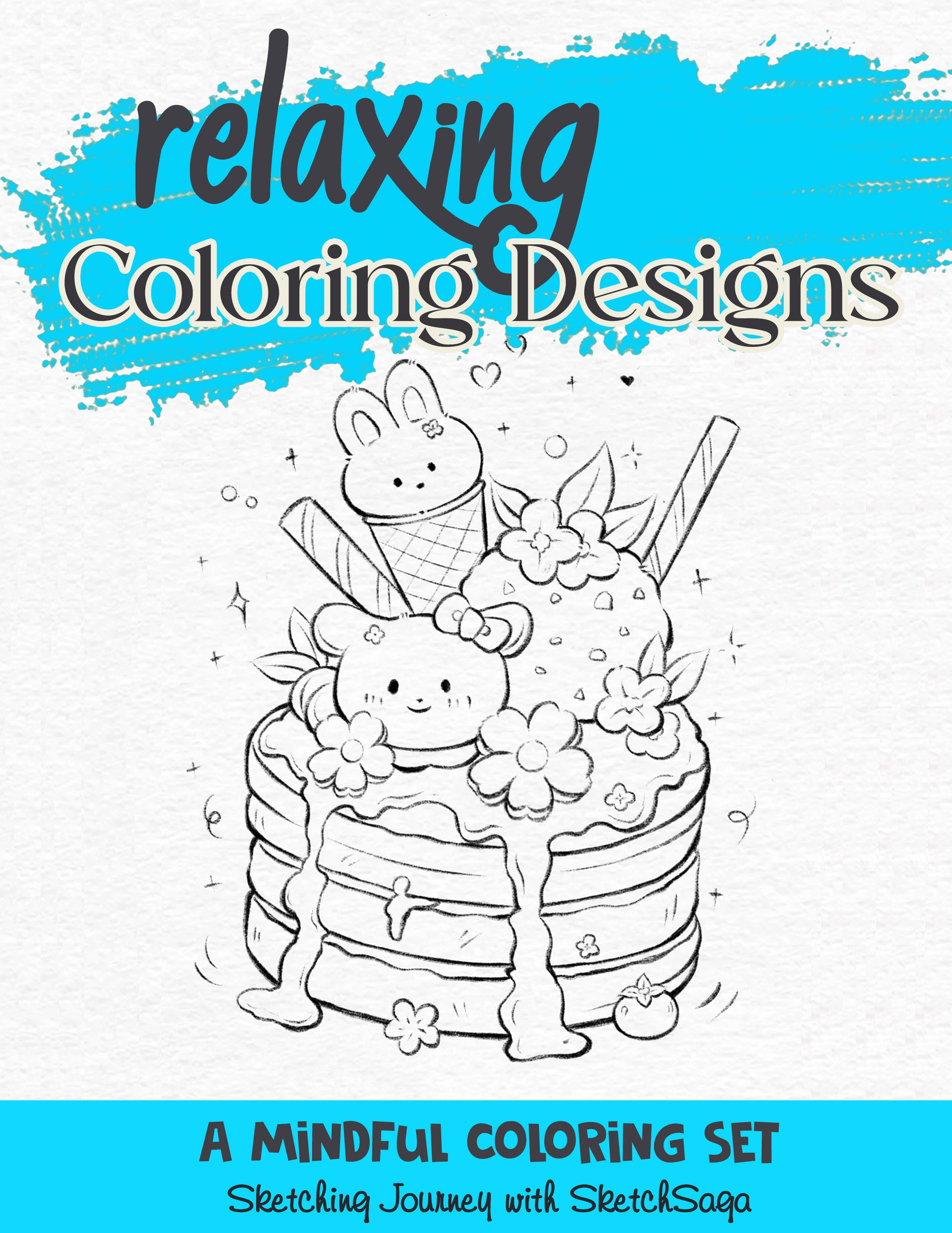 Sweet Desserts Coloring Designs - 25 Hand-Drawn Pages for Kids (Ages 4–8+)