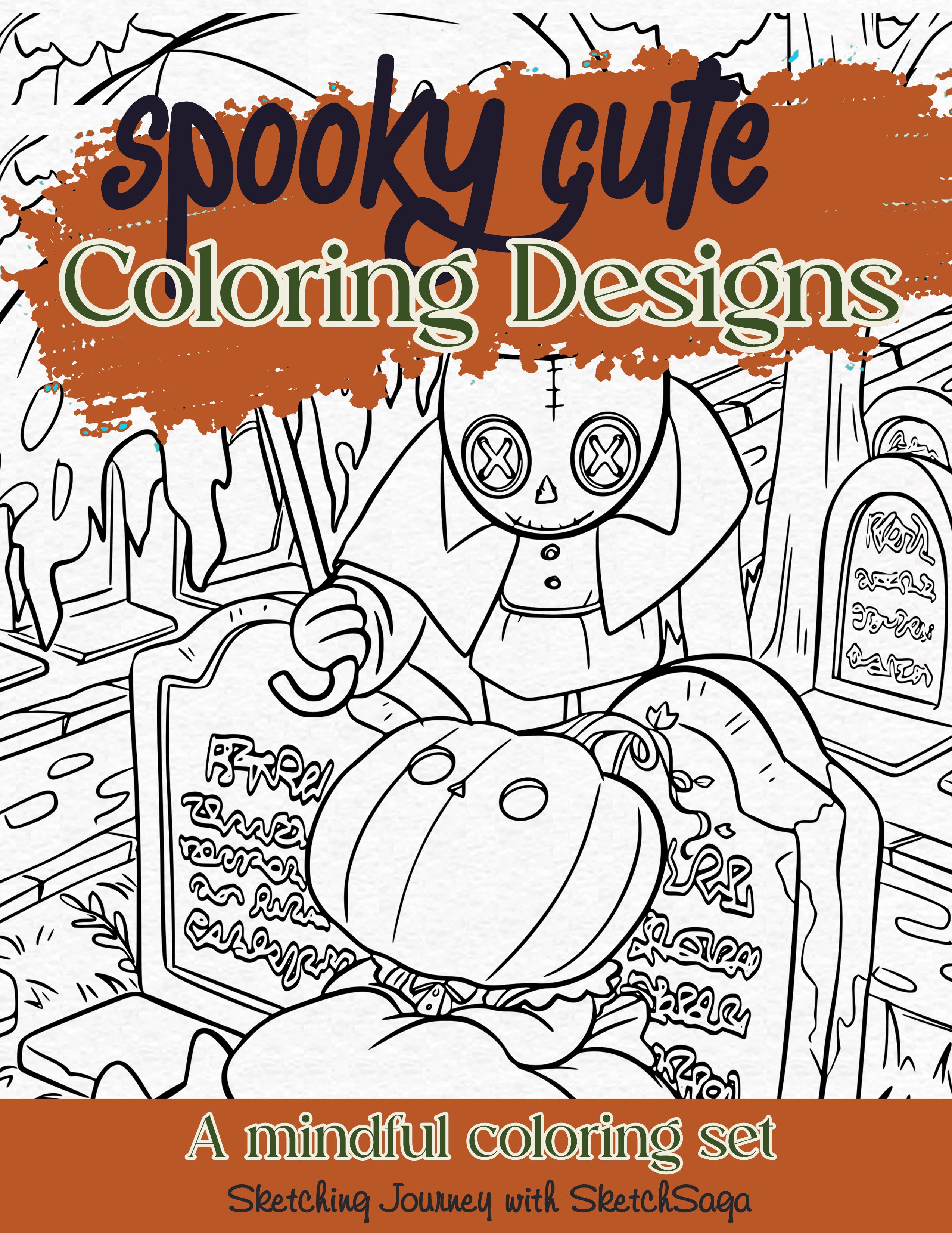 Spooky Cute Coloring Designs – 25 Creepy Kawaii Pages