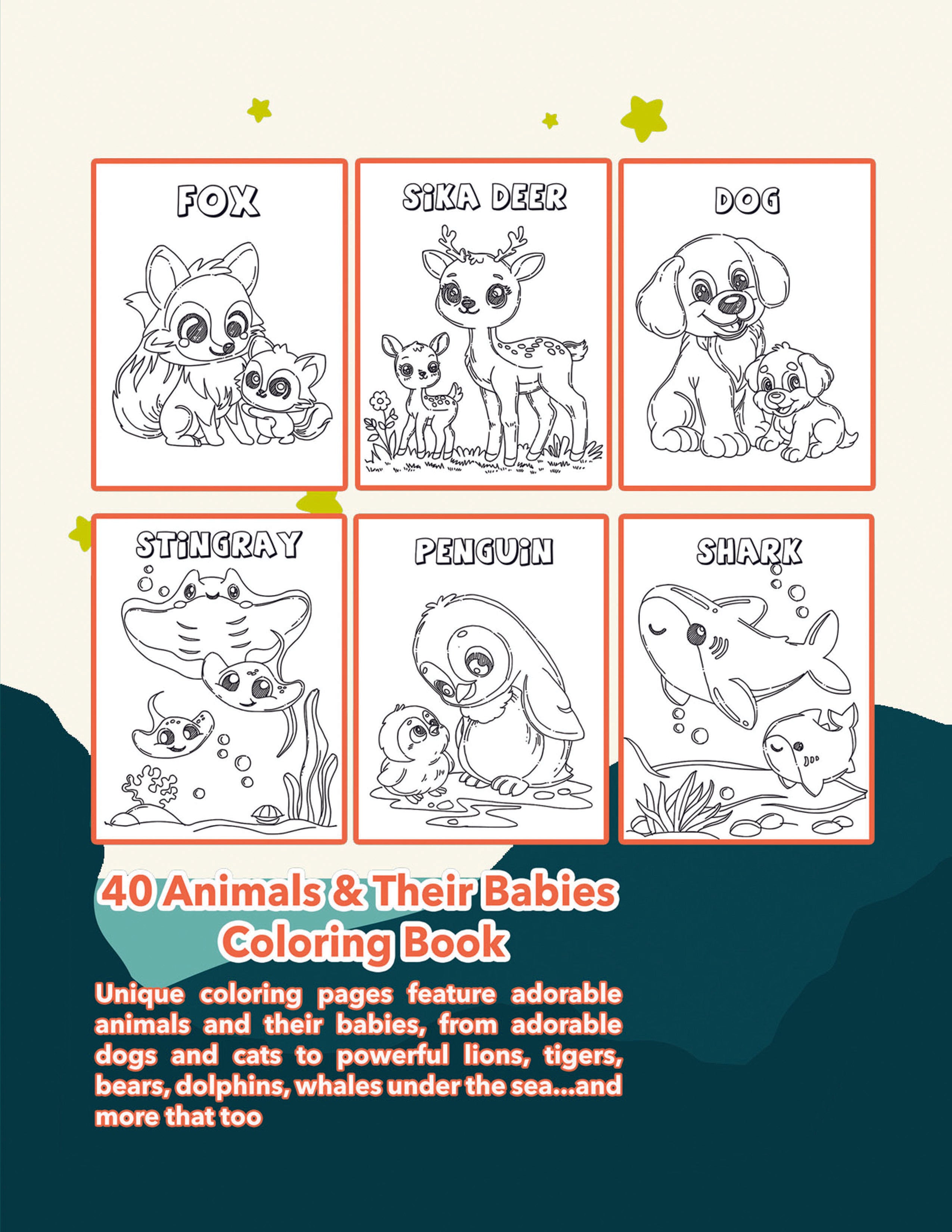 Big & Easy Coloring Book – Animals & Their Babies for Kids