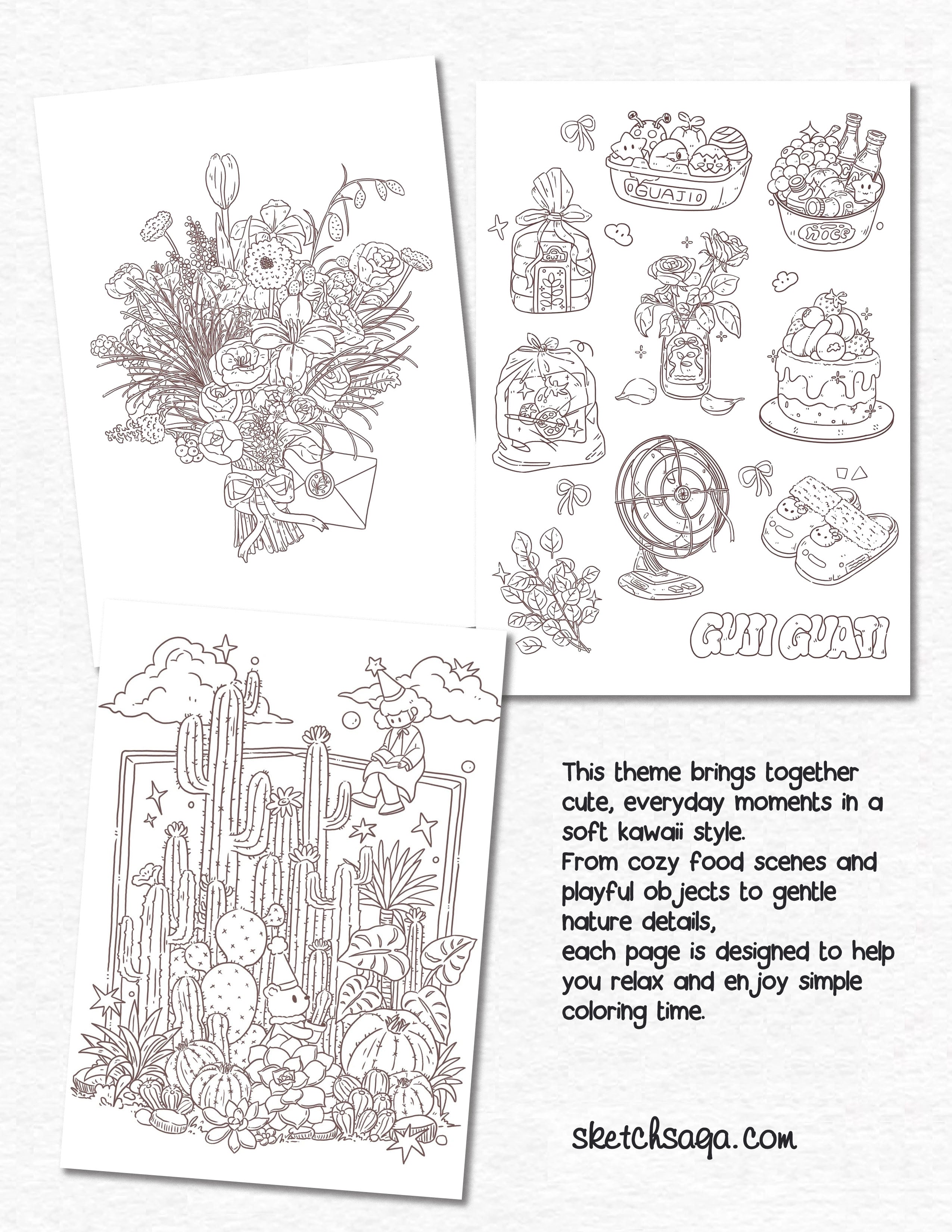 Cozy Everyday Coloring Designs – 25 Hand-Drawn Pages for Relaxing Coloring